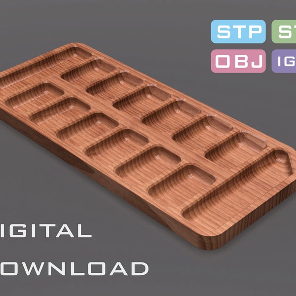 Mancala Board Game 3D STL, STP model for CNC machine