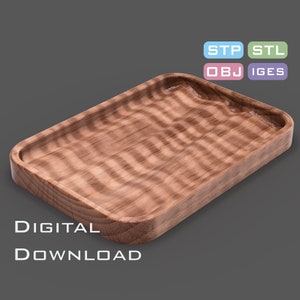 Key, wallet, jewellery holder tray  3D STL, STP model for CNC machine, 3D printer