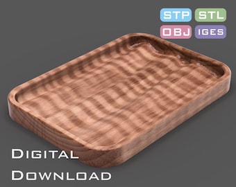 Key, wallet, jewellery holder tray  3D STL, STP model for CNC machine, 3D printer