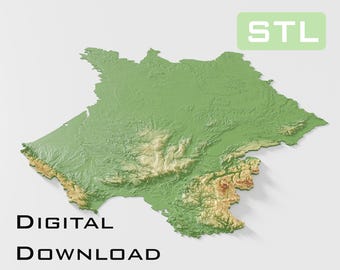 Detailed topographic model France Topography STL Files - Perfect for CNC and 3D Printing – CNC, 3D Printing, Relief Map