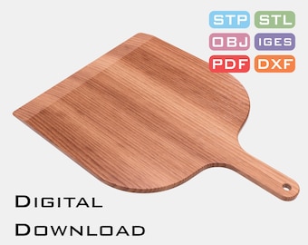 CNC Pizza Peel Pattern – 3D, DXF and PDF Files for Unique Wood Projects for Market Seller and cnc beginners