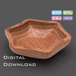 sechseckige Schale - 3D STL, STP Modell für CNC Maschine, 3D Drucker