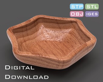 hexagonal bowl - 3D STL, STP model for CNC machine, 3D printer