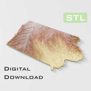 Detailed topographic model Iowa Topography STL Files - Perfect for CNC and 3D Printing – CNC, 3D Printing, Relief Map