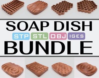 Bundle Soap Dish Holder 3D STL, STP model for CNC machine, 3D printer, milling, gift