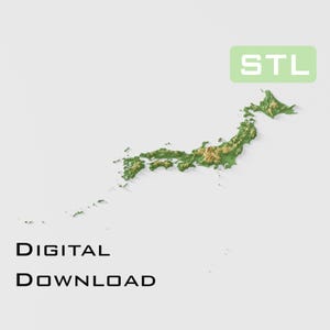 Detailed topographic model Japan Topography STL Files - Perfect for CNC and 3D Printing – CNC, 3D Printing, Relief Map