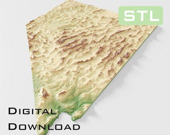 Detailed topographic model Nevada Topography STL Files - Perfect for CNC and 3D Printing – CNC, 3D Printing, Relief Map