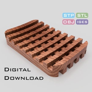 Jabonera modelo 3D STL, STP para máquina CNC