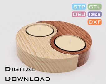 market fare cnc router model 3d printer feng shui gift tea candle stl yin and yang file for beginner stp file