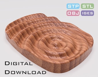 Water drop ripple effect soap dish holder 3D STL STP model for CNC machine 3D printer