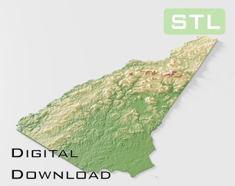 Detailed topographic model New Hampshire Topography STL Files - Perfect for CNC and 3D Printing – CNC, 3D Printing, Relief Map