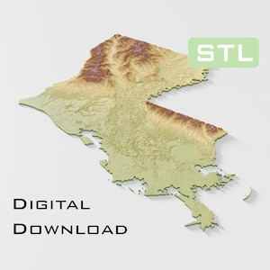 Detailed topographic model Louisiana Topography STL Files - Perfect for CNC and 3D Printing – CNC, 3D Printing, Relief Map