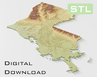Detailed topographic model Louisiana Topography STL Files - Perfect for CNC and 3D Printing – CNC, 3D Printing, Relief Map