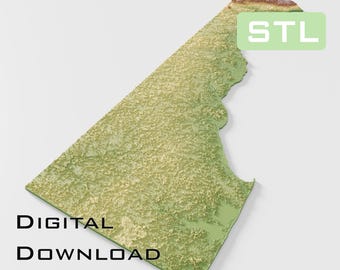 Detailed topographic model Delaware Topography STL Files - Perfect for CNC and 3D Printing – CNC, 3D Printing, Relief Map