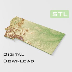 Detailed topographic model Montana Topography STL Files - Perfect for CNC and 3D Printing – CNC, 3D Printing, Relief Map