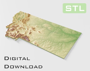 Detailed topographic model Montana Topography STL Files - Perfect for CNC and 3D Printing – CNC, 3D Printing, Relief Map