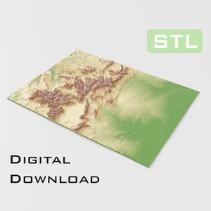 Modelo topográfico detalhado Colorado Topography STL Files - Perfeito para CNC e impressão 3D - CNC, impressão 3D, mapa de relevo
