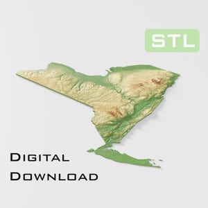 Fichiers STL de topographie détaillée de New York - Parfait pour l'impression CNC et 3D - CNC, impression 3D, carte en relief