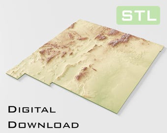 Detailed topographic model New Mexico Topography STL Files - Perfect for CNC and 3D Printing – CNC, 3D Printing, Relief Map