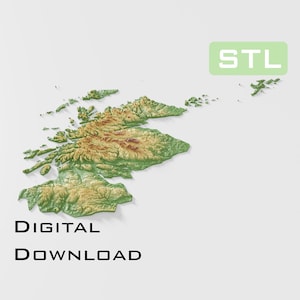 Detailed topographic model Scotland Topography STL Files - Perfect for CNC and 3D Printing – CNC, 3D Printing, Relief Map