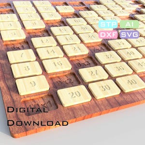 Montessori Mathe Multiplikationsbrett - CNC, 3D Drucker oder Lasercutter Projekt - stp, ai, dxf, svg Modell