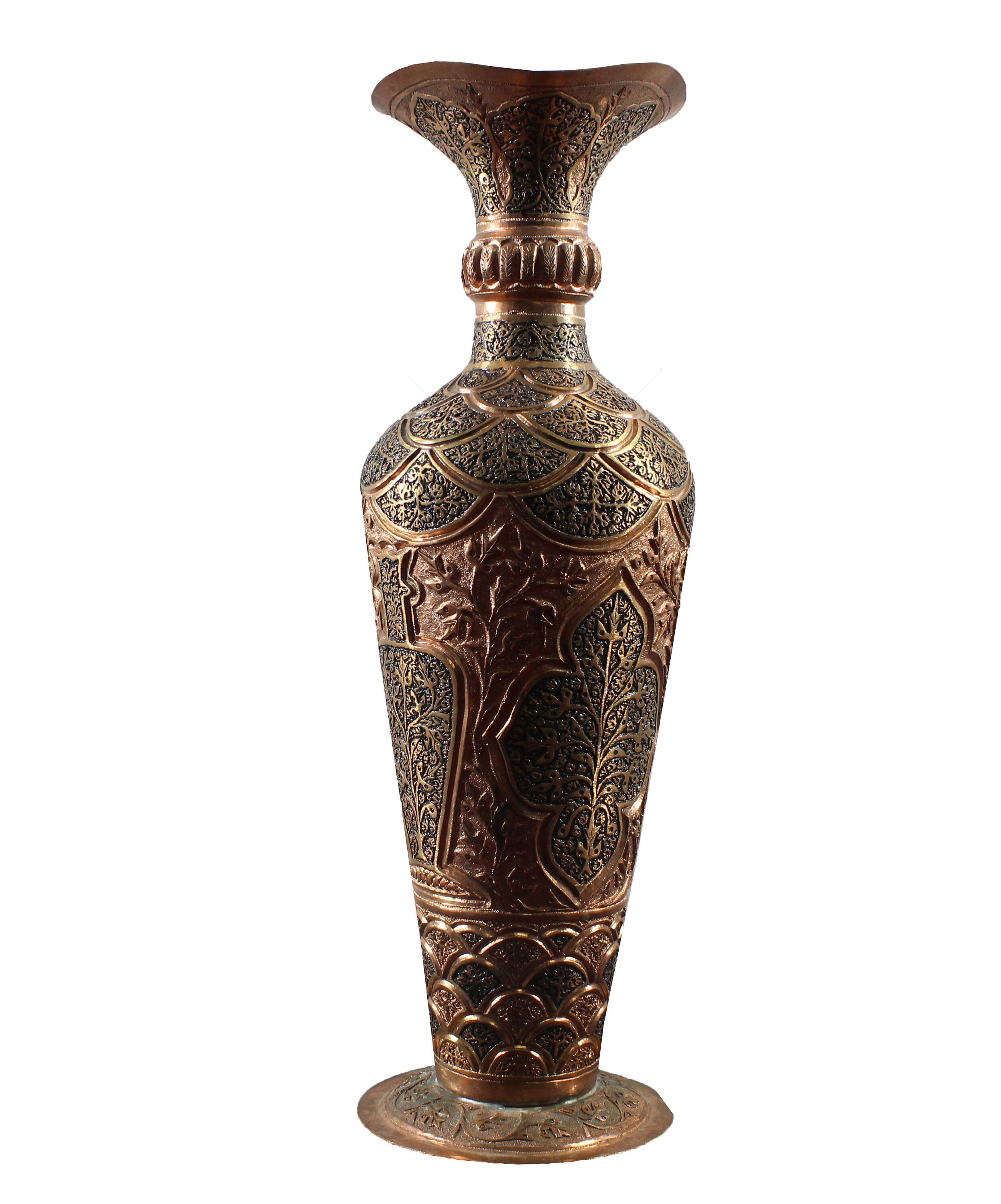 Imperial Rustic Kashmir Vintage Copper Vaseembossed Copper Etsy UK
