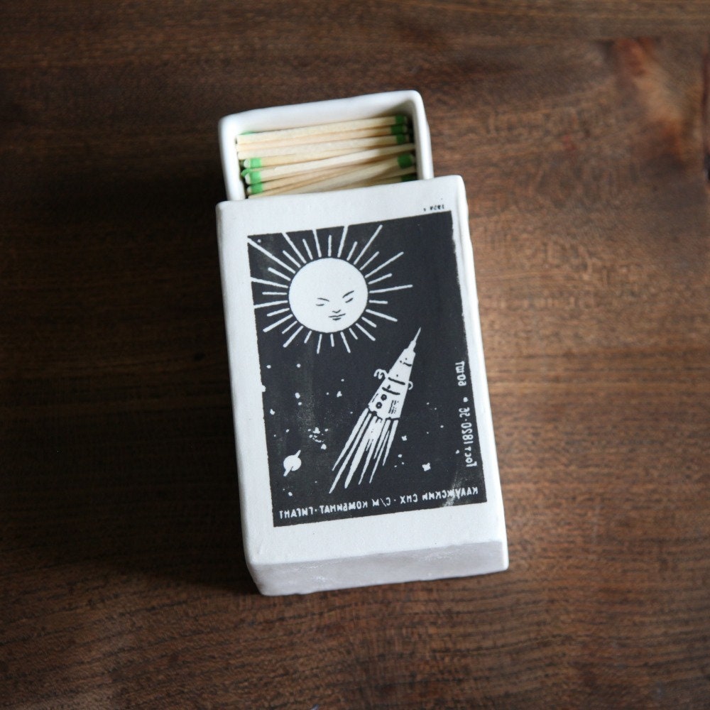 Vintage Matchbox Match Striker // Gift for her / Butter Dish Etsy