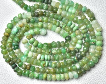 14 Inches Strand Natural Chrysoprase Rondelle Beads 4.5mm to 5.5mm Faceted Gemstone Beads Rare Chrysoprase Roundelle Beads strand No5641