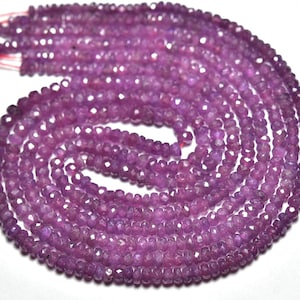 14.5 Inch Strand Natural Pink Sapphire Rondelle Beads 2.5mm to 3.5mm Faceted Gemstone Beads Jewelry Necklace Beads Sapphire Beads No5444