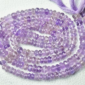13 Inches Strand Natural Amethyst Rondelles 4mm to 4.5mm Faceted Rondelle Gemstone Beads Superb Amethyst Beads Semi Precious Rondelle No4006