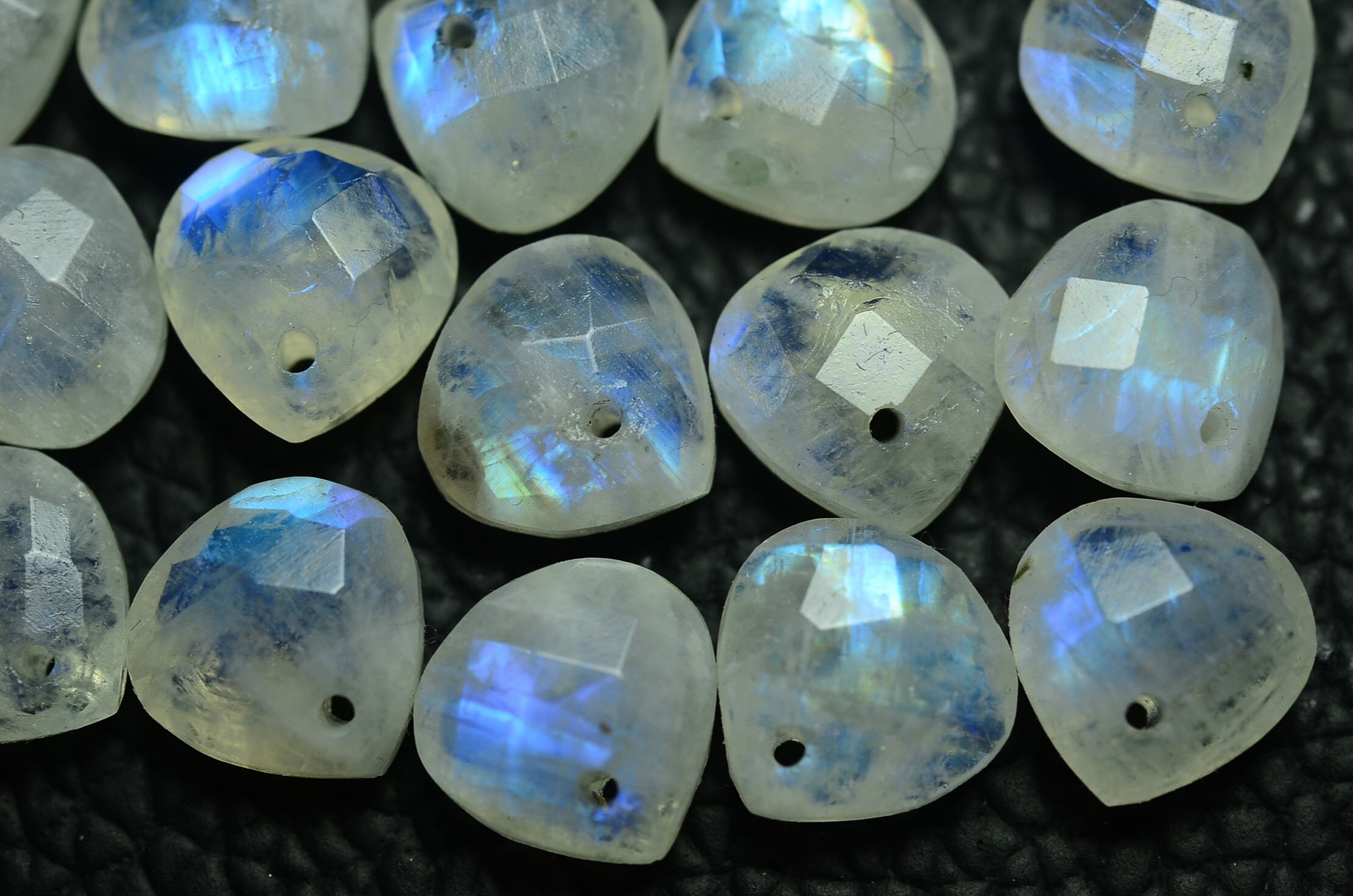 10 Pieces Natural Rainbow Moonstone Beads 1mm Hole Front Etsy