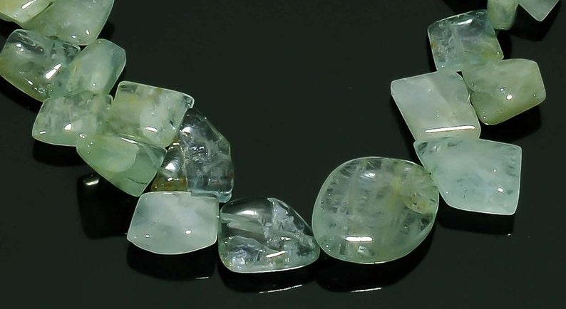 7.5 Inches Natural Aquamarine Nugget Beads 5x7mm to 13x18mm Smooth Nuggets Gemstone Beads Rare Aquamarine Stone Nugget No1750