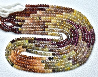 Naturliga Multi Safir Rondelle Pärlor 3 mm Facetterade Rund Ädelstenspärlor Fantastiska Safirpärlor För Smyckestillverkning 12,5 Inches Strand No6419