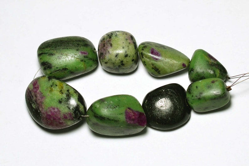 8 Inches Strand Natural Ruby Ziosite Nuggets 15mm to 35mm Smooth Gemstone Beads Rare Ruby Ziosite Beads No3270