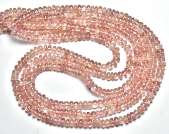 16 Inches Strand Natural Strawberry Quartz Rondelle Beads Smooth Rondelle Gemstone Beads AAA Quartz Plain Bead Strand Wholesale Beads No5309