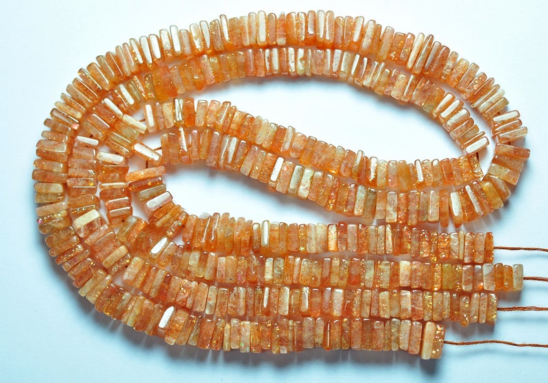 15 Strand Natural Sunstone Heshi Beads 5.5x5.5mm to 6x6mm Smooth Heishi Gemstone Beads Rare Sunstone Beads Semi Precious Stone No3992