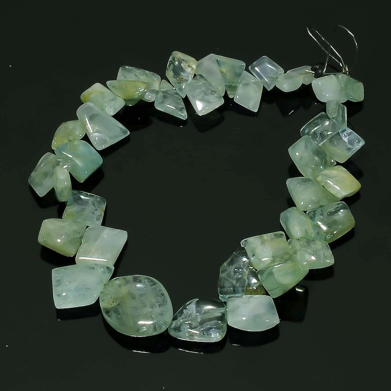 7.5 Inches Natural Aquamarine Nugget Beads 5x7mm to 13x18mm Smooth Nuggets Gemstone Beads Rare Aquamarine Stone Nugget No1750
