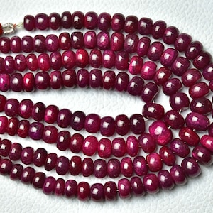 7 Inches Strand Natural Ruby Rondelle Beads 6mm to 7.5mm Smooth Rondelle Gemstone Beads Ruby Beads Roundelle Jewelry Making Beads No782