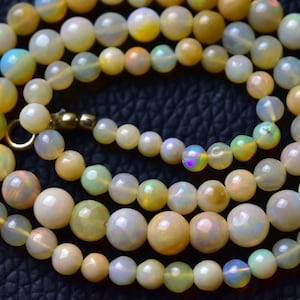 16 Inches Natural Ethiopian Opal Ball Beads 4mm to 6mm Smooth Balls Gemstone Beads AAA Opal Necklace Beads Rondelles No3923