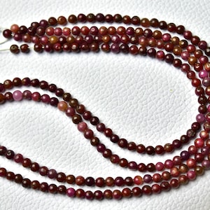 16 Inches Strand Natural Ruby Ball Beads 3.5mm to 4mm Smooth Balls Beads Gemstone Balls Beads Superb Ruby Round Beads Jewelry Making No6373
