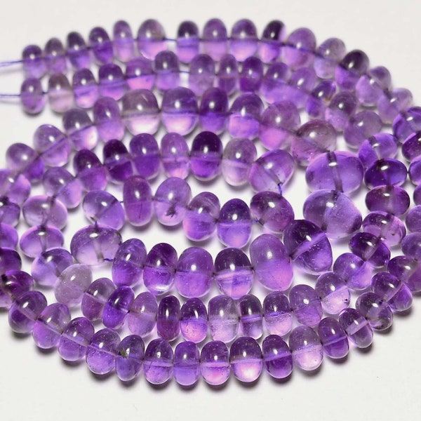 15 Inches Strand Natural Amethyst Rondelles 4.5mm to 7.5mm Smooth Rondelle Gemstone Beads Superb Amethyst Beads  No2788