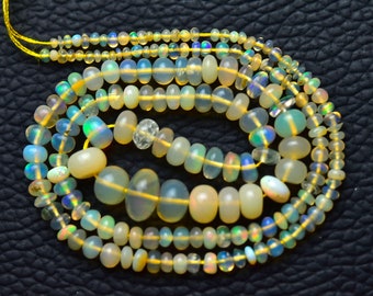 14.5 Inches Natural Ethiopian Opal Rondelle 1.5mm to 8mm Smooth Rondelles Gemstone Beads AAA Opal Beads Semi Precious Rondelles No2203