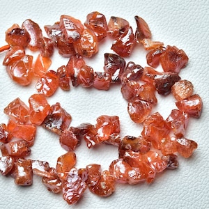 Mystische beschichtet Karneol Rohperlen 8 mm bis 15 mm natürliche Form rohe Edelstein Perlen Karneol Perlen Schmuck machen Perle 7-Zoll-Strang No6494