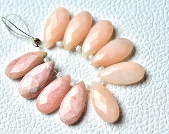 Natuurlijke Peruaanse roze opaalpeerkralen 8 x 17 mm gefacetteerde lange peer brioletten edelsteenkralen Opaalkralen gekalibreerde steenkralen 6,8,10 stksNo4984