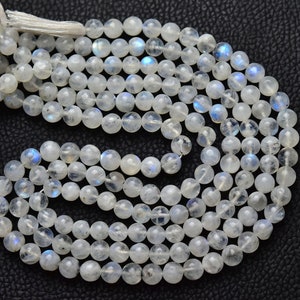 14 Inches Strand Natural Rainbow Moonstone Balls Beads Smooth Ball Beads Gemstone Beads Blue Fire Moonstone Rondelle Jewelry Making No6358