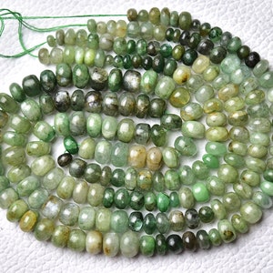 14 Inch Strand Natural Emerald Plain Rondelle 4mm to 7mm Smooth Rondelles Gemstone Beads Superb Emerald Beads Precious Rondelle Bead No3305