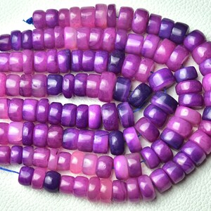 8 Inch Strand Natural Chalcedony Tyre Beads 9mm to 12mm Smooth Wheel Shape Beads Gemstone Beads Superb Chalcedony Beads No1846