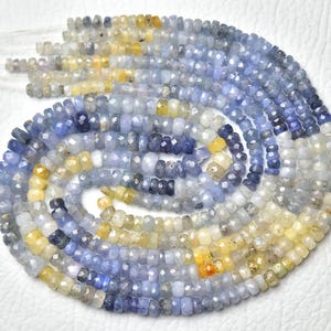 Natural Burmese Sapphire Shaded Rondelle Beads 3mm to 5mm Faceted Rondelle Gemstone Bead Superb Sapphire Beads Jewelry 16 Inch Strand No4869