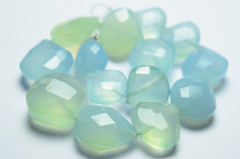 7 Inches Strand Natural Chalcedony Beads 11x12mm to 14x14mm Faceted Heart Big Briolettes Gemstone Beads Rare Chalcedony Briolettes No3433