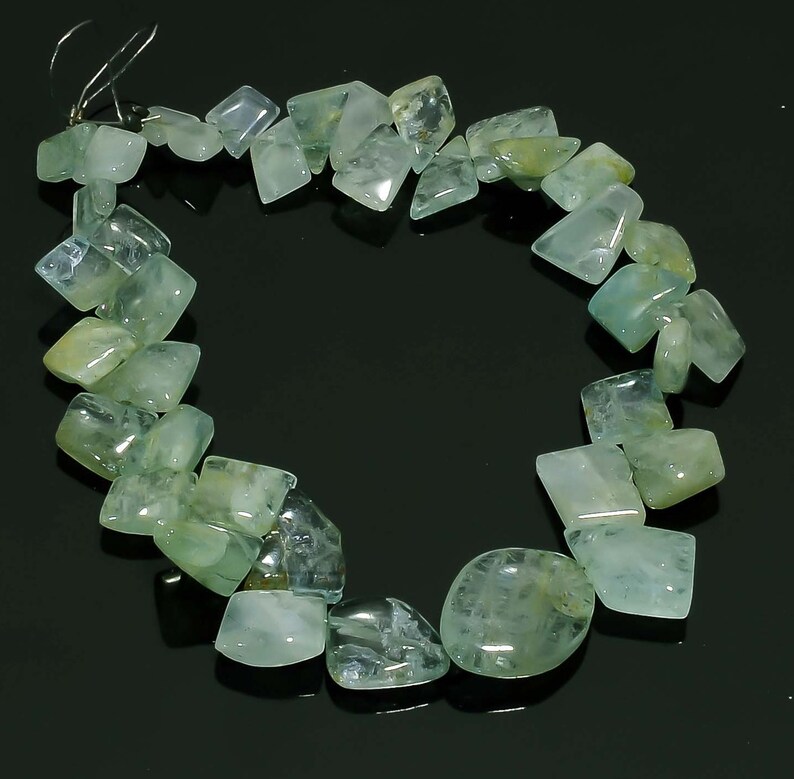 7.5 Inches Natural Aquamarine Nugget Beads 5x7mm to 13x18mm Smooth Nuggets Gemstone Beads Rare Aquamarine Stone Nugget No1750